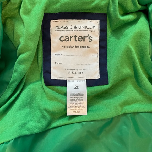Carter's Little Boy's Dinosaur Rain Jacket | SZ 2T - Picture 6 of 6